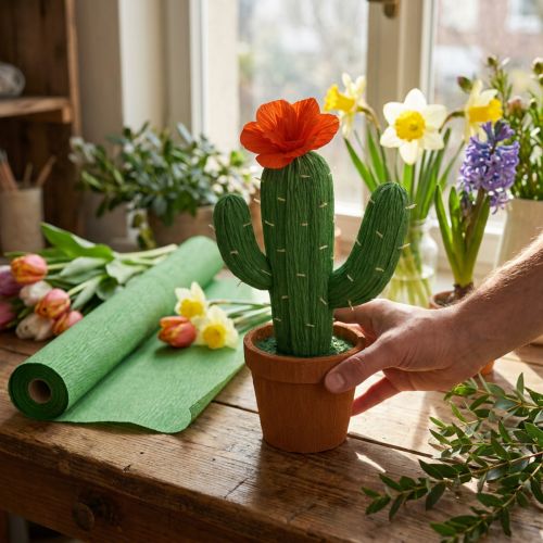 Papier florystyczny krepowy zielony 50x250cm | Floristik24.pl