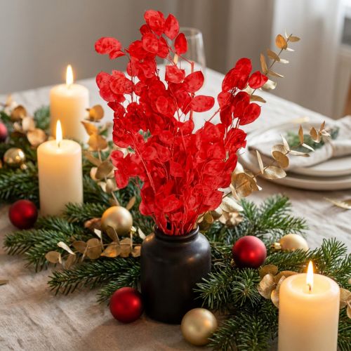 Suszony liść srebrny Lunaria czerwony 65-70cm 20g | Floristik24.pl