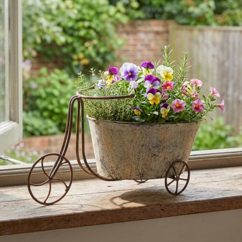 Produkt Doniczka rowerowa do sadzenia rdzawo-szara 34×16×18cm