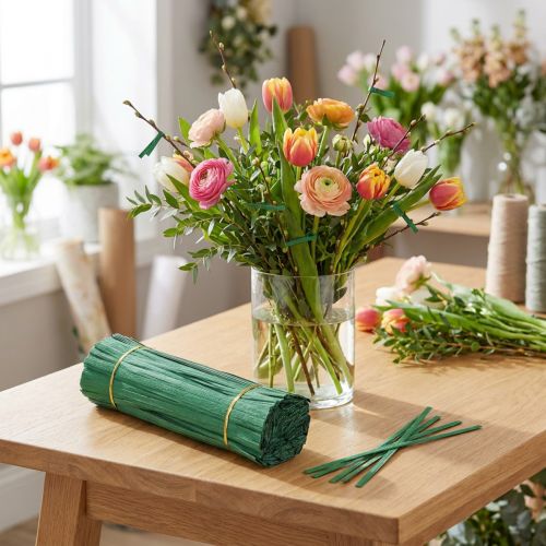 Paski wiążące średnio zielone 25cm 2-przewodowe 1000 sztuk | Floristik24.pl