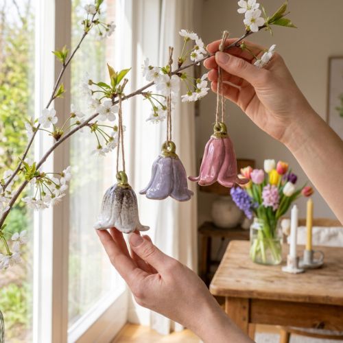 Dekoracyjna konwalia do zawieszania kwiatów ceramicznych 7cm 3 szt | Floristik24.pl
