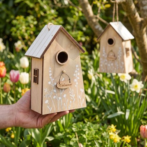 Produkt Dekoracja do zawieszenia domku dla ptaków biała naturalna 14,5cm 2 szt