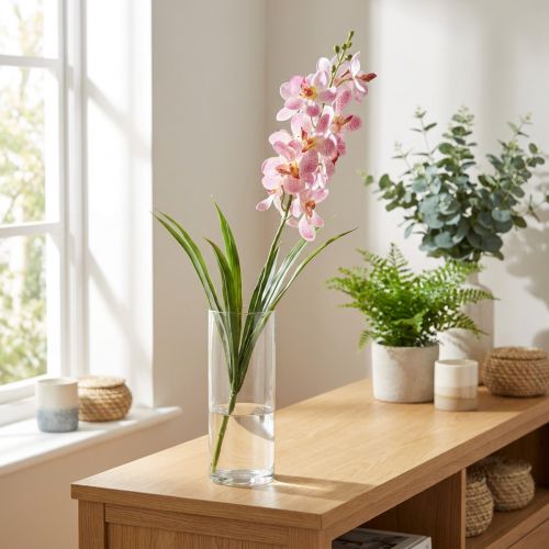 Produkt Sztuczna orchidea Różowa biała sztuczna orchidea kwiatowa 73cm