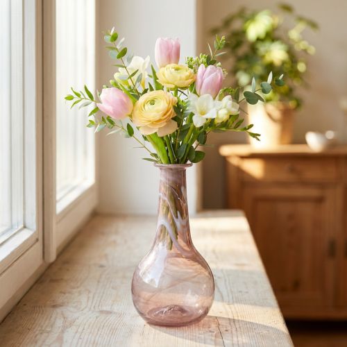 Mini szklany wazon wazon na kwiaty fioletowy Ø7,5 cm W15 cm | Floristik24.pl