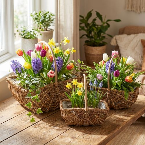 Kosz uchwyt prostokątny natura 34×26/29×20/24×15cm zestaw 3 | Floristik24.pl