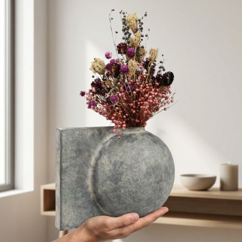 Suszone kwiaty koniczyny fioletowej kwiaty słomy len koperek 35cm 150g | Floristik24.pl