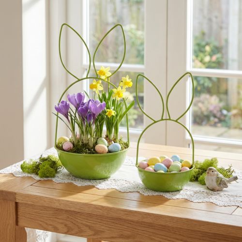 Doniczka w kształcie królika, idealna do wiosennej i wielkanocnej dekoracji salonu, kuchni, ogrodu, 33 cm | Floristik24.pl