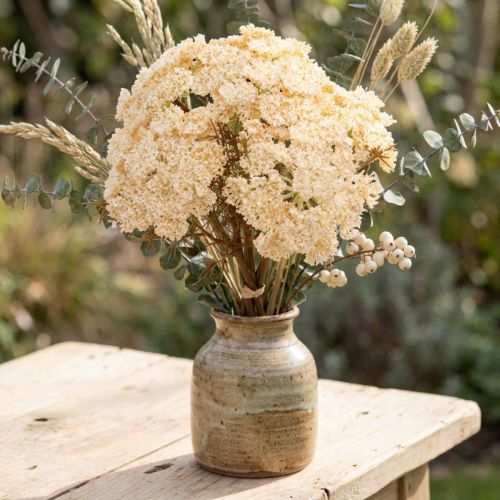 Krwawnik sztuczny krem Achillea kwiaty sztuczne 30cm 6 szt | Floristik24.pl