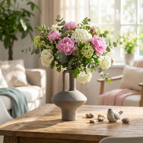 Ceramiczny wazon o wyglądzie antycznym, ceramiczny, szara rdza, wys. 27 cm | Floristik24.pl