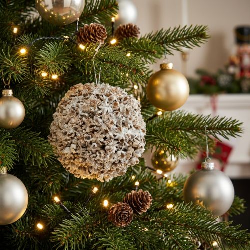 Produkt Christmas Ball White Christmas Tree Decoration Snowball Ø12cm