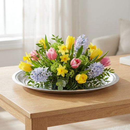 Talerz dekoracyjny metalowy srebrny błyszczący Ø36cm W3cm | Floristik24.pl