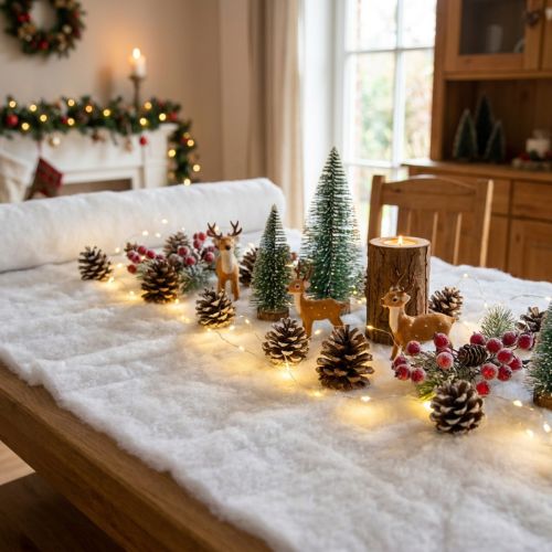 Mata śnieżna Sztuczna pokrywa śnieżna Deco White 600×45cm | Floristik24.pl