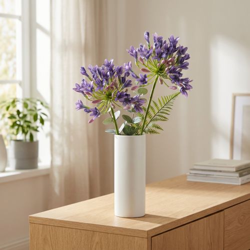 Produkt Agapant Lilia Afrykańska Sztuczne Kwiaty Fioletowe L75cm 2szt