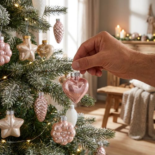 Ozdoby choinkowe szklane Ozdoby choinkowe pastelowe 12 sztuk | Floristik24.pl