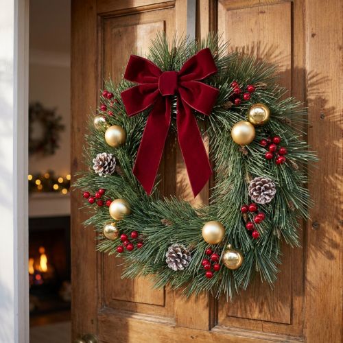 Produkt Wieniec sztuczny z gałązek sosnowych z szyszkami, 40cm