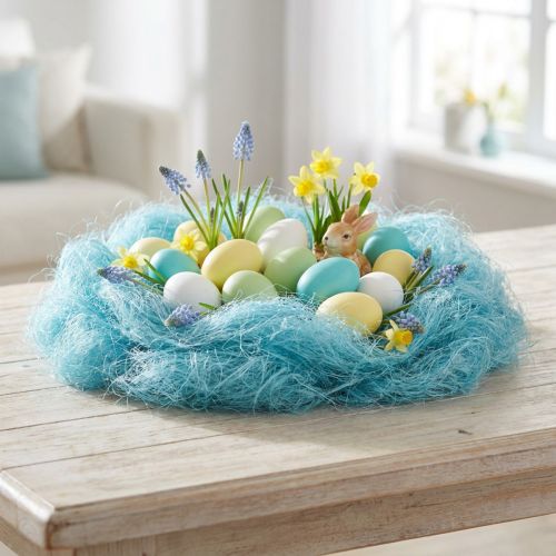 Trawa sizalowa do rękodzieła, materiał rzemieślniczy materiał naturalny turkus 300g | Floristik24.pl