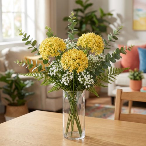 Cebula ozdobna dzika Allium sztuczna żółta 70cm 3 szt | Floristik24.pl