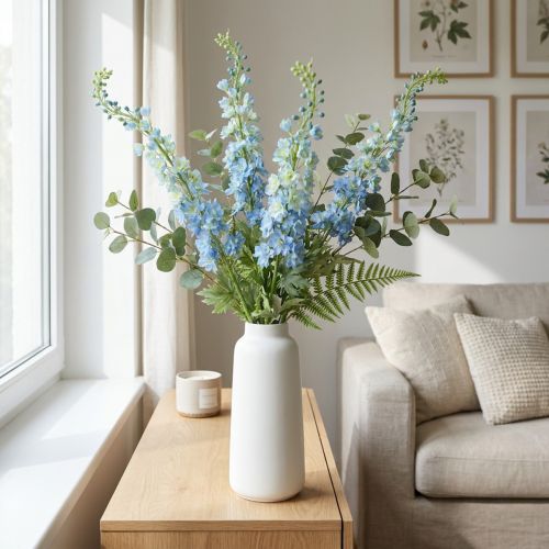 Sztuczna Ostroga Niebieska Sztuczny Kwiat Delphinium 130cm | Floristik24.pl