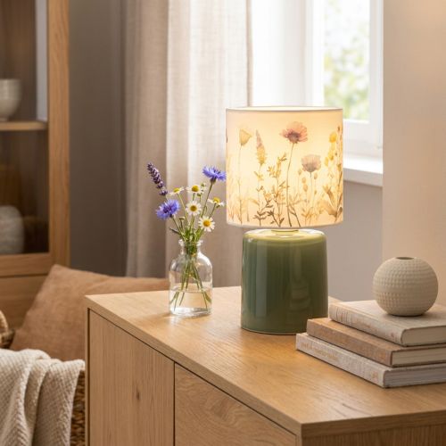 Lampa stołowa LED z kwiatowym wzorem do stylowego oświetlenia salonu, 23 cm | Floristik24.pl