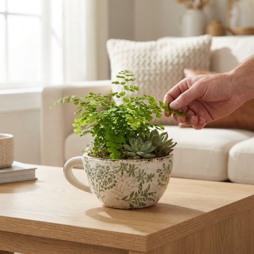 Doniczka ceramiczna z kwiatowym wzorem, dekoracja pokoju, 18 cm | Floristik24.pl