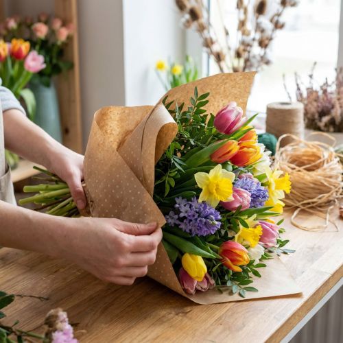 Produkt Mankietowa bibułka w kropki naturalne 25cm 100m