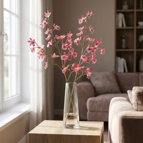 Produkt Oncidium Sztuczne Storczyki Dekoracja Różowy Fioletowy 93cm 2szt