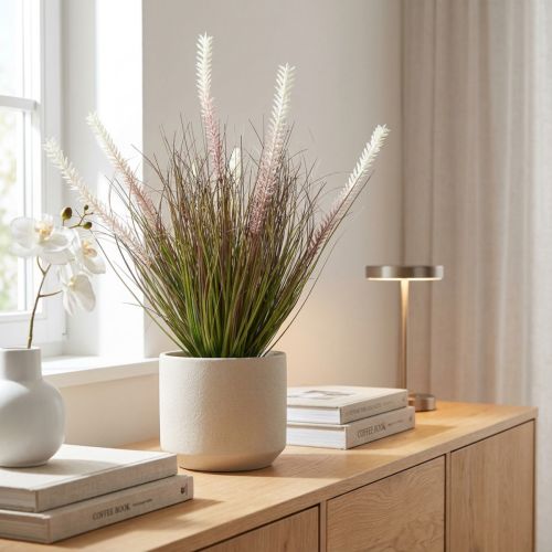 Sztuczna trawa w doniczce Sztuczna roślina z trawy cebulowej wys. 57 cm | Floristik24.pl