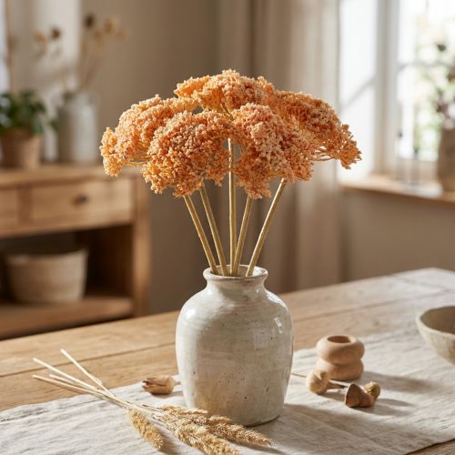 Sztuczne kwiaty krwawnika pomarańczowe 50cm 5szt w pęczku | Floristik24.pl