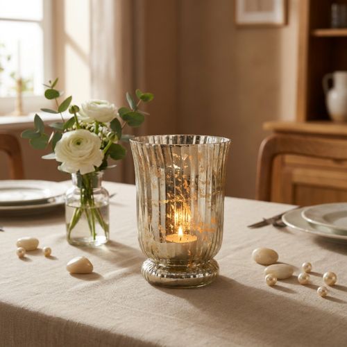 Szklany lampion Świecznik na tealight Szklany tealight Ø11cm W14,5cm | Floristik24.pl