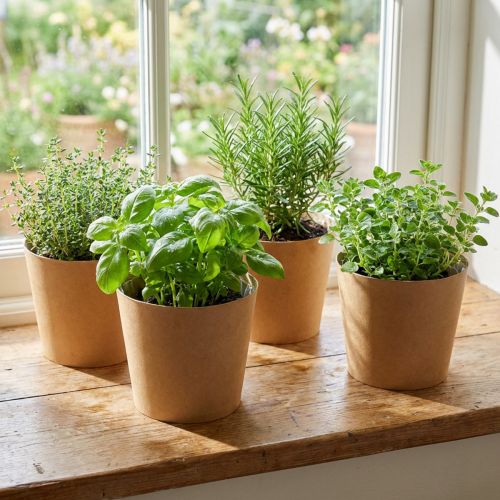 Doniczka, doniczka, doniczka papierowa naturalna Ø15cm W13cm 4szt | Floristik24.pl