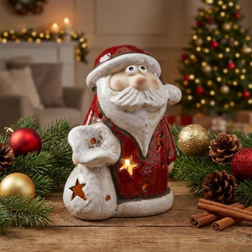 Świąteczny świecznik na tealighty Santa Claus wys. 15 cm | Floristik24.pl