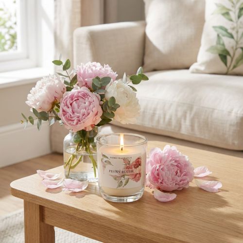 Świeca zapachowa w szkle Peony Peony Blush Ø7,5cm W8,5cm | Floristik24.pl