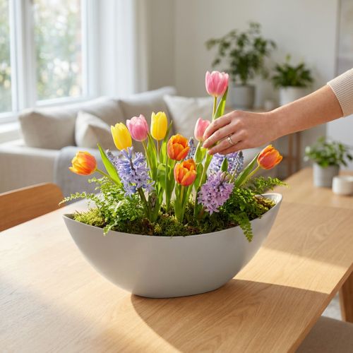 Doniczka 39cm x 12,5cm wys. 13cm jasnoszara, 1 szt. | Floristik24.pl
