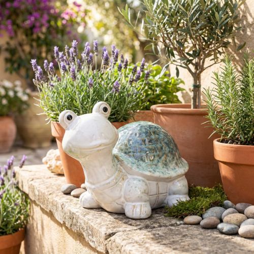 Produkt Ceramiczna figurka żółwia jako element przyciągający wzrok w salonie, figurka dekoracyjna, 22 cm