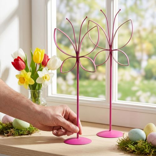 Produkt Motyl Metalowa dekoracja Wiosna Fuksja Złota W35cm 2 szt