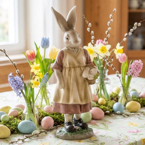 Produkt Królik dekoracyjny, króliczka, koszyk, pisanki, figurka dekoracyjna, Wielkanoc, wys. 37 cm