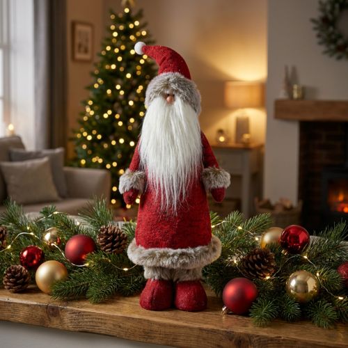 Dekoracja Święty Mikołaj stojący Dekoracja figurka Święty Mikołaj Czerwony W41cm | Floristik24.pl