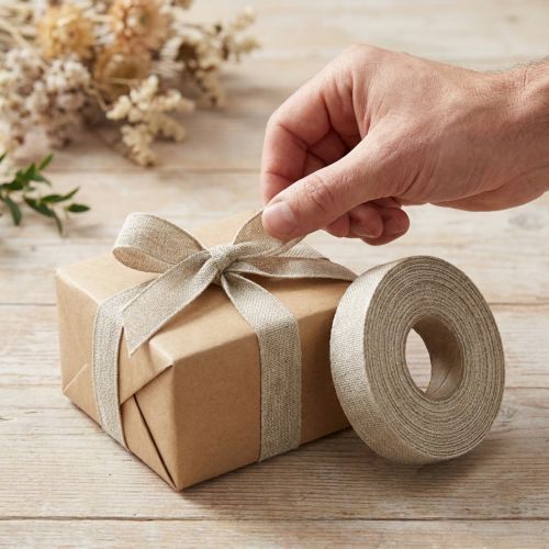 Wstążka dekoracyjna Nature Basic Wstążka lniana różne kolory 25mm 20m | Floristik24.pl