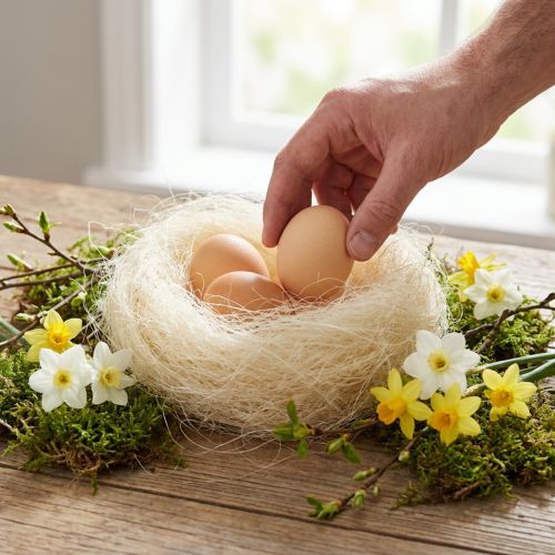 Naturalne włókno trawy sizalowej do rękodzieła Trawa sizalowa kremowo-biała 500g | Floristik24.pl