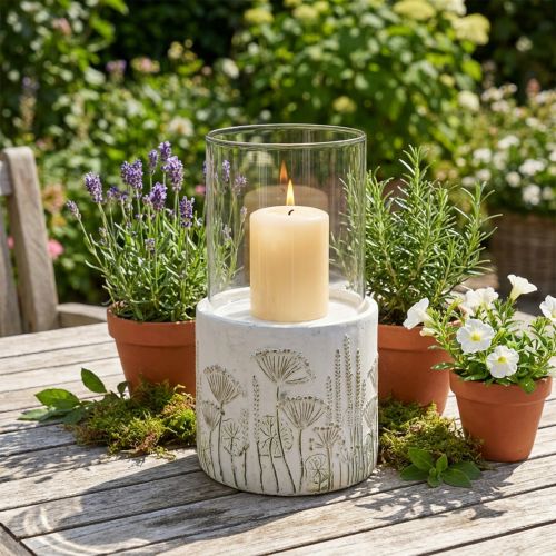 Świecznik szklany lampion z podstawą Ø17cm W32cm | Floristik24.pl