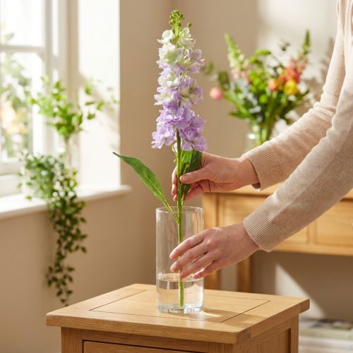 Levkoje sztuczny kwiat liliowy Sztuczny kwiat ogrodowy 78cm | Floristik24.pl