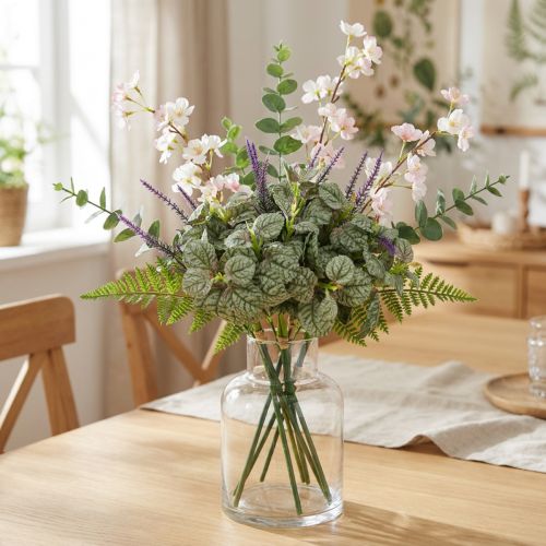 Sztuczne jedwabne kwiaty, szałwia w pęczku, szałwia jedwabny kwiat fioletowy dł.28cm 4szt | Floristik24.pl