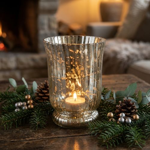 Lampion szklany świecznik na tealighty szklany tealight Ø14,5cm W20cm | Floristik24.pl