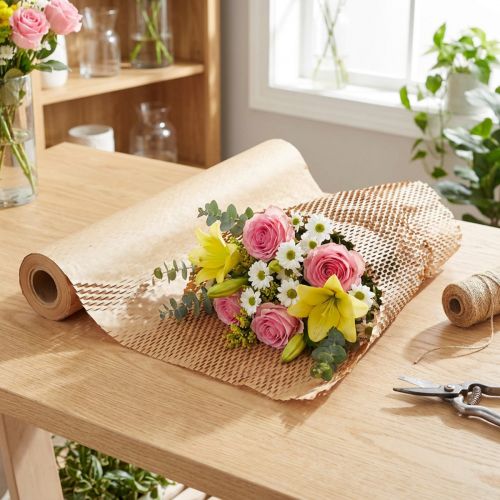 Produkt Papier o strukturze plastra miodu, naturalny brązowy papier do pakowania W50,5cm D2500cm