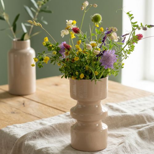 Produkt Wazon metalowy na kwiaty cappuccino brąz emalia Ø9cm wys.17,5cm