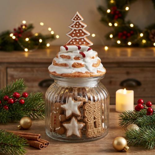 Produkt Świąteczne szkło po bonbonniere, jodłowy słoik na ciasteczka Ø11cm W21cm