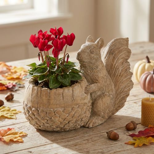 Produkt Doniczka z dekoracją kamienną w kształcie wiewiórki 26×14×19cm