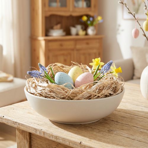 Produkt Włókna naturalne pochodzenia roślinnego, włókno jutowe, bielone, 300 g, dekoracje DIY, florystyka
