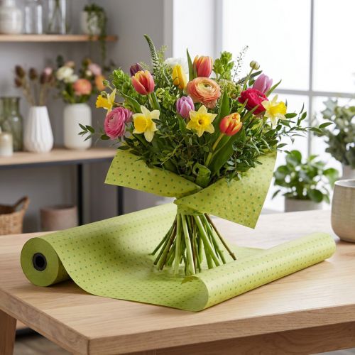 Produkt Mankietowa bibułka w zielone kropki 25cm 100m