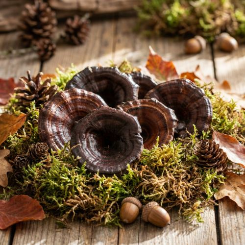 Kalix Grzyb Naturalny Lakierowany Suchy Dekoracja Grzybów Duży 50 szt | Floristik24.pl